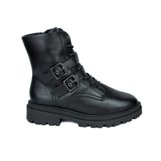 Bota Ramarim Coturno Cano Curto Com Fivelas Preta