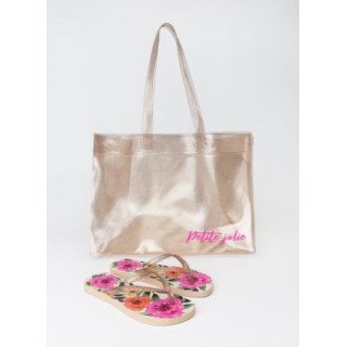 Kit Petite Bolsa + Chinelo Floral