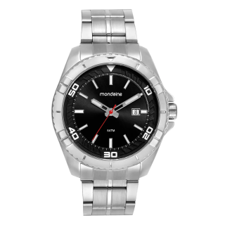 Relógio Mondaine Masculino Robusto Calendário Prata