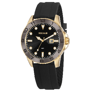 Relógio Seculus Masculino Esportivo Silicone Preto
