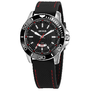 Relógio Seculus Masculino Calendário Silicone Preto