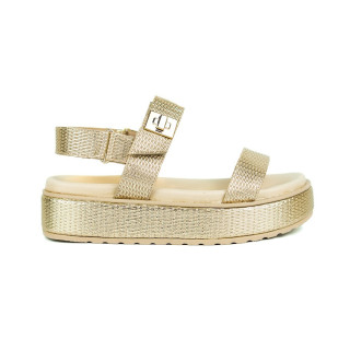 Sandália Ramarim Casual Flatform Dourada