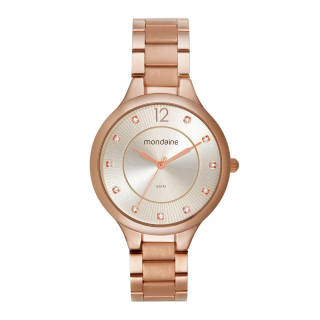 Kit Relógio Mondaine Feminino Cristais Rosé Com Pulseira