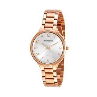 Kit Relógio Mondaine Feminino Casual Rosé Com Pulseira