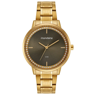 Kit Relógio Mondaine Feminino Dourado Com Colar