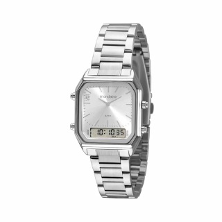 Relógio Mondaine Feminino Quadrado Anadigi Prata
