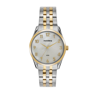 Relógio Mondaine Feminino Bicolor Prata/Dourado Madrepérola