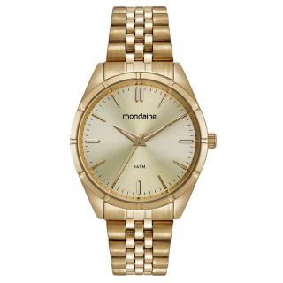 Relógio Mondaine Masculino Social Dourado